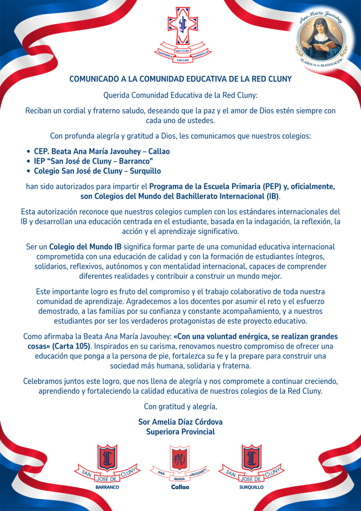 COMUNICADO DE SOR AMELIA DÍAZ - SUPERIORA PROVINCIAL_001